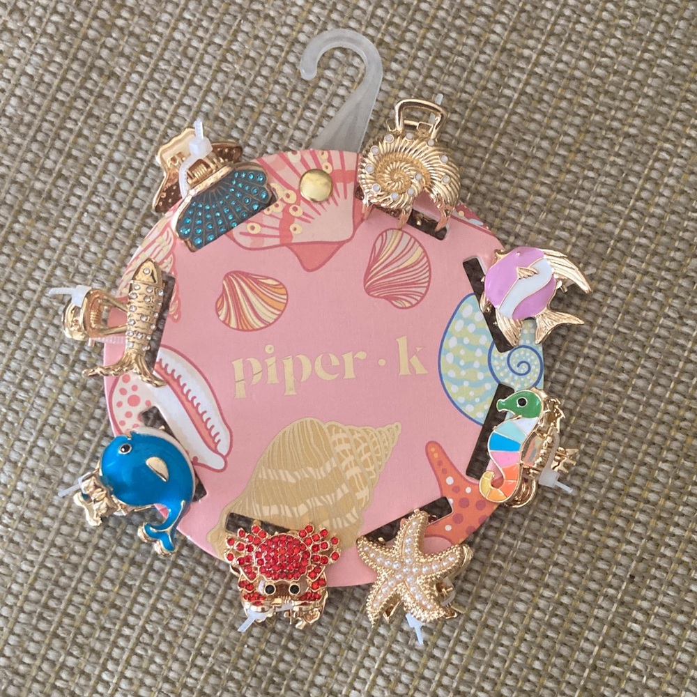 Piper-k mini hair clips, nautical themed, 8 total